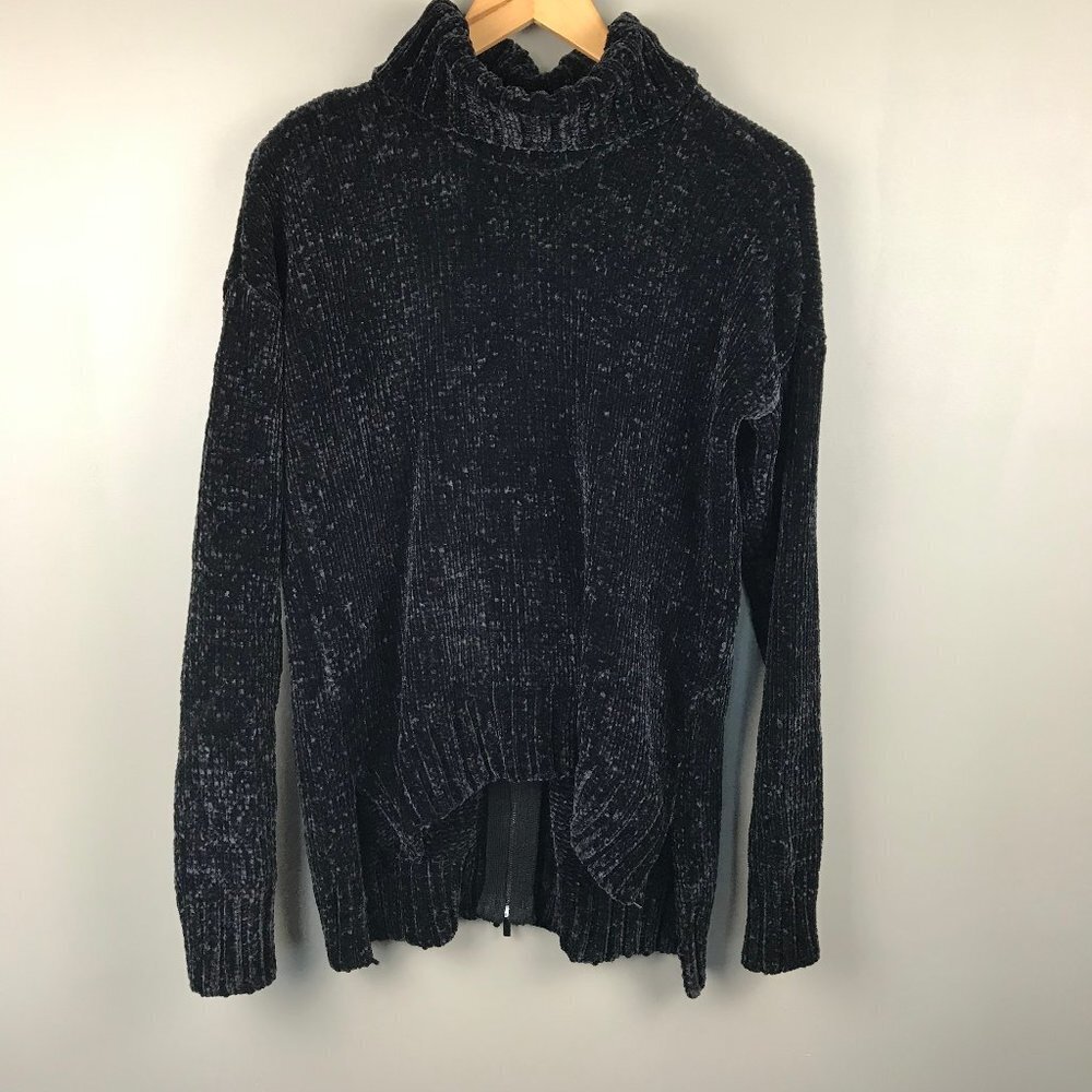 Cozy Marled Cowl Neck Sweater - Black